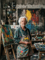 Obraz premium Artist in a studio