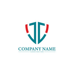 Fototapeta premium JJ letter monogram logo design with shield shape design template. JJ letter logo business logo vector icon