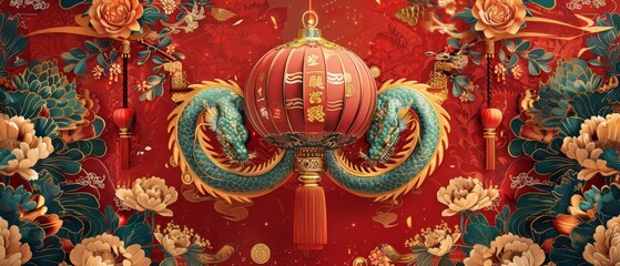 gold snake with red accents, symbolizing Chinese New Year 2025 . ai generated