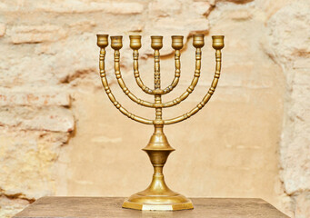 Detail of the interior of the synagogue located in the Jewish quarter, Córdoba, Andalusia, Spain.