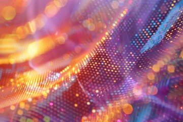 Obraz premium Close-up of a vibrant background with glowing lights