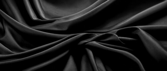 Obraz premium Floating elegant black fabric, cut out
