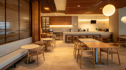 Modern Serene Break Room with Natural Materials