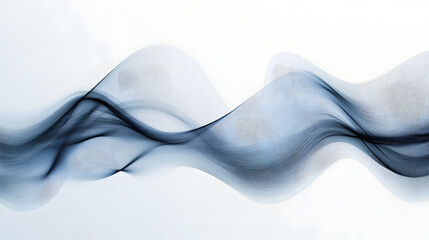 Abstract Flowing Soundwaves in Soft Greys and Blue