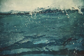 Naklejka premium A detailed view of an ocean wave's texture and movement