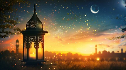 Lantern ramadan islamic eid mubarak background
