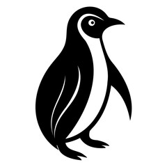Penguin Black silhouette vector illustration without background