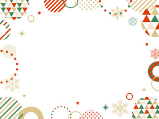 クリスマス/Happy new year  冬 雪の結晶 の ポップ なフレーム