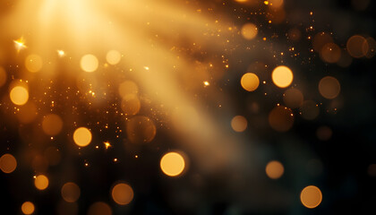 blur glow overlay bokeh rays sunlight beam glare gleam leak defocused golden orange black light flecks on dark abstract background