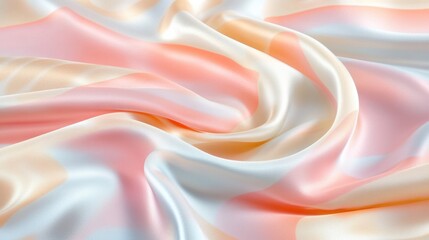 Fototapeta premium Silky fabric with pastel hues creates a luxurious and soft texture, AI
