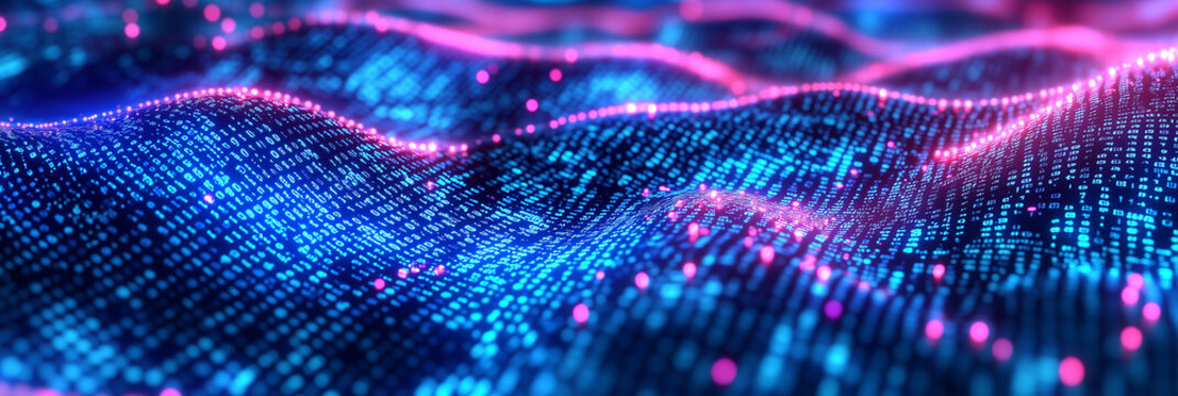 Vibrant streams of binary code and data. Technology world. 