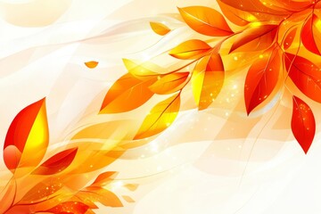 Autumn Leaves: Golden and Red Foliage Abstract Art Design