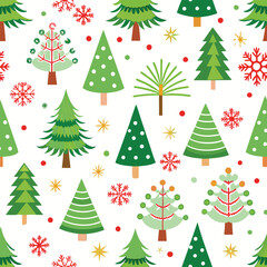 Fototapeta premium Christmas trees Seamless Pattern vector illustration design Background.
