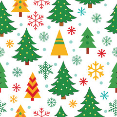 Fototapeta premium Christmas trees Seamless Pattern vector illustration design Background.