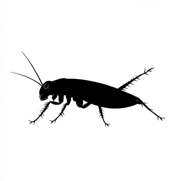 recommend clip art: Cricket Silhouette, Illustration Isolated On White Background