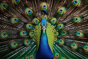 peacock feather close up