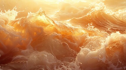 Gentle ripples create a mesmerizing water texture under warm sunlight at the serene beach