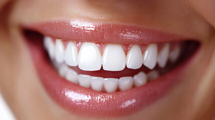 Obraz premium Radiant Smile And Sparkling White Teeth, With Subtle Shadows To Create Depth, All Presented On A Stark White Background