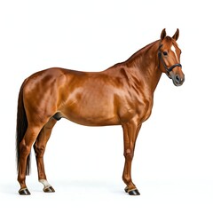 Fototapeta premium Horse standing on white background