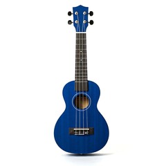Obraz premium Blue ukulele isolated on white background, musical instrument