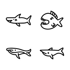 set of cartoon fish icon