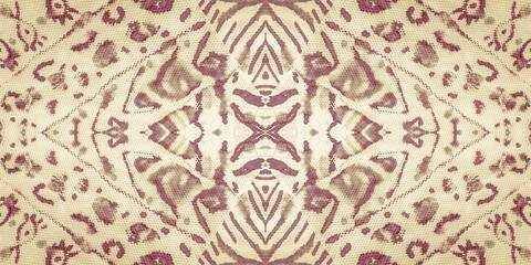 Ethnic Fabric. Cream Abstract Geometric Tribal.
