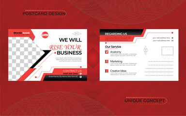 Modern Design, Editable And Professional Postcard Template.