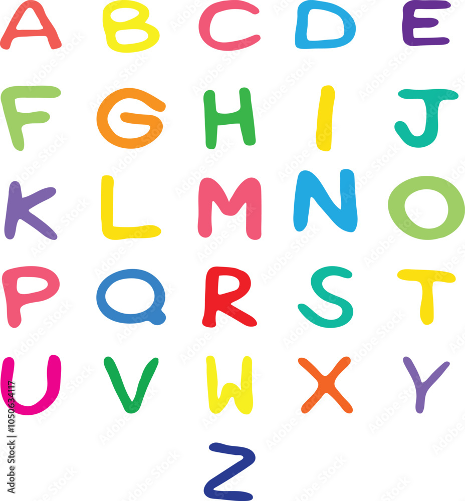Fototapete a to z alphabets with multi-color baby style letters and isolated on a white background. eps10.