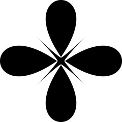 Naklejka premium Retro Seventies Groovy Flower in black and white 