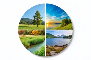Fototapeta premium Four Parts Circle Infographic Design with Copy Space for Business Presentations and Reports