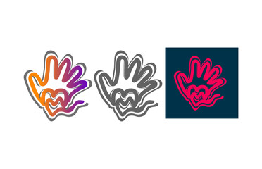 Obraz premium Hand shapes isoleted on white background