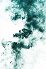 Fototapeta premium abstract green smoke swirling on white background