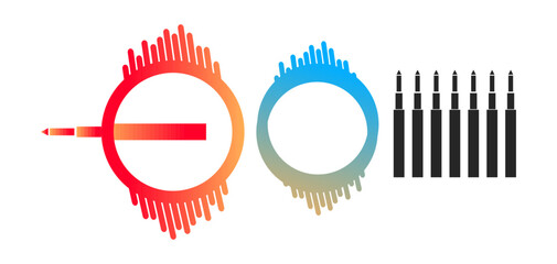 set of four colored flat icons of corn, vector illustration.