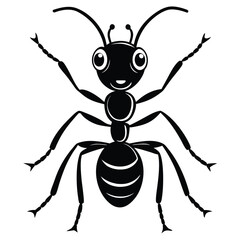  An Ant silhouette vector with a white background