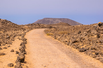 The extinct volcano on Isla de Lobos, Canary Islands