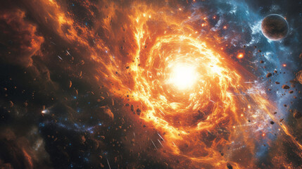Obraz premium Dark Vortex in the Heart of a Galaxy