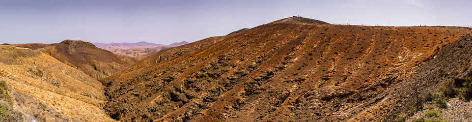 Volcanic mountains in Fuerteventura on a sunny day