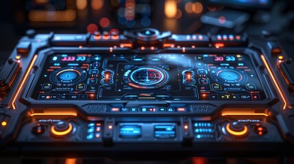 Naklejka premium Futuristic Control Panel with High-Quality Details