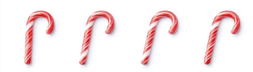 Fototapeta premium Playful Christmas Candy Canes on a White Background