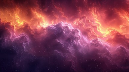 Vibrant Cosmic Cloud with Fiery Details
