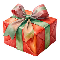 Colorful gift box with a decorative bow, perfect for celebrations and special occasions. Transparent or white background.