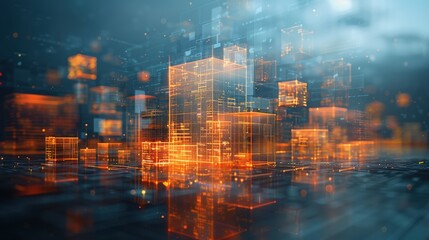 Abstract High-Quality Digital Cityscape Visualization