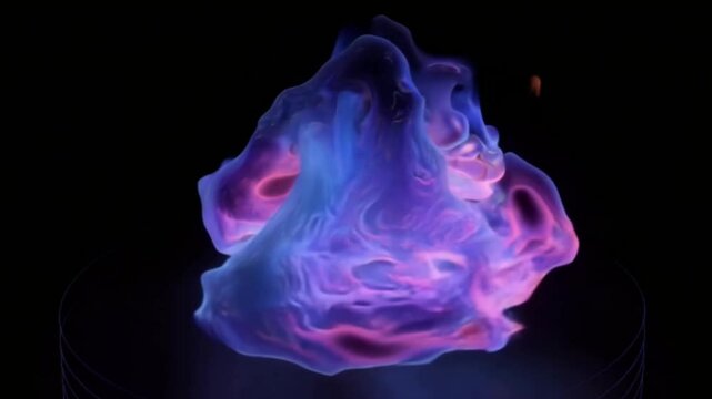 Captivating abstract animation featuring a transformative central shape