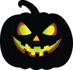 Halloween Pumpkin Vector Icon - Spooky Jack-o'-Lantern Illustration for Festive Decor, Halloween Party, and Seasonal Design