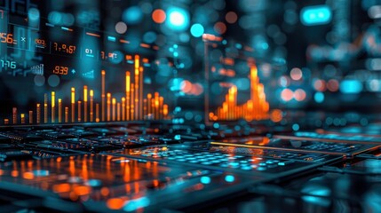 Futuristic Data Visualization with High Detail Quality