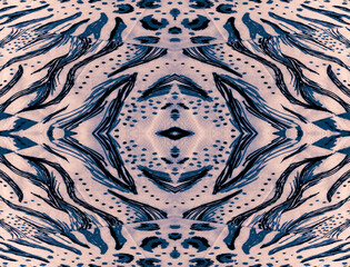 Seamless Grunge. Blue Spotted Animal Skin.