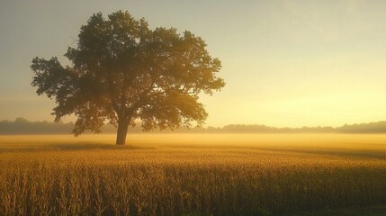 Vibrant soy field in early morning light, capturing the essence of soy agriculture with dew-kissed leaves and expansive green rows, symbolizing the beauty and potential of sustainable farming practice