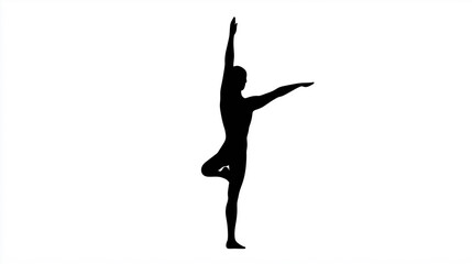 Silhouette of a Person in Yoga Pose 
