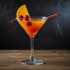 cocktails and liquor garnished on the table

