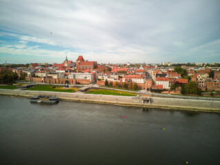 Fototapeta premium Top view of the old town in Toruń, Poland.